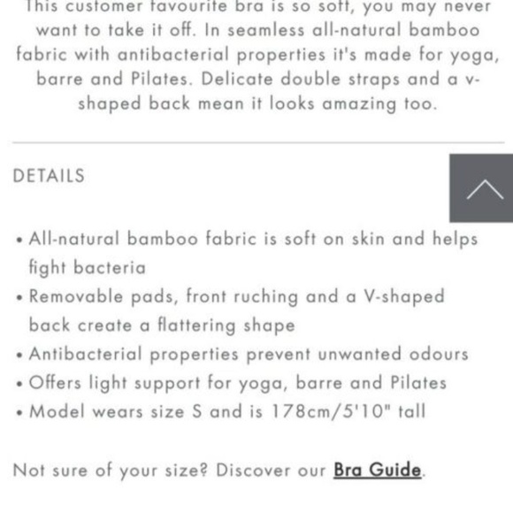 NWT $60 Sweaty Betty Brahma Bamboo Padded‎ Yoga Bra in Black [SZ XS ] - Picture 8 of 8